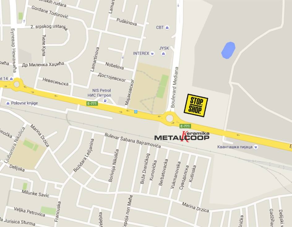 Prodavnica u ulici Svetog Cara Konstantina, plan grada